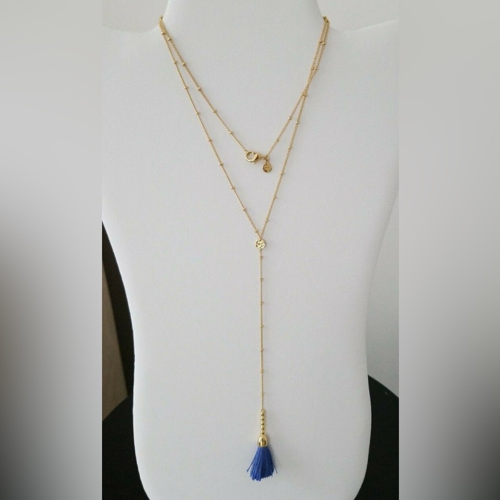 GORJANA 18k Gold Plated Baja Lariat Tassel Necklace